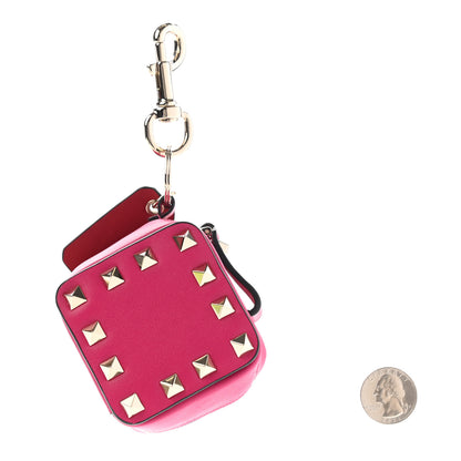 Valentino Garavani Vitello Rockstud Square Zip Coin Purse Disco Pink 2 of 7
