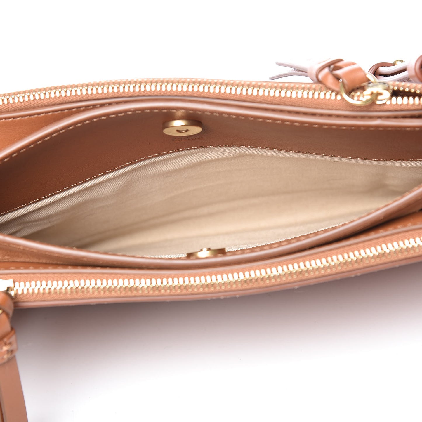 Calfskin Suede Small Roy Bag Caramel
