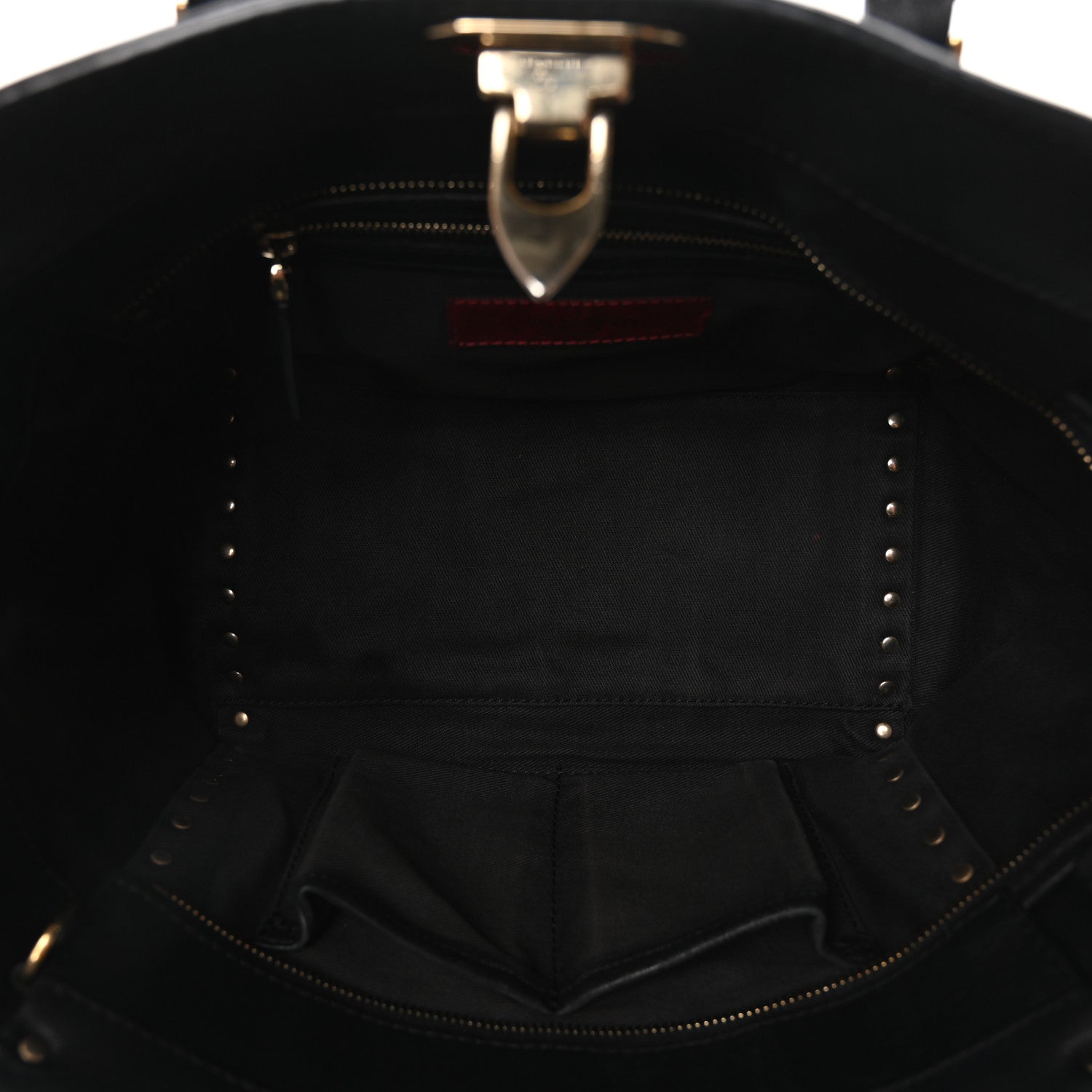 Valentino Garavani Vitello Small Rockstud Double Handle Tote Black 5 of 9