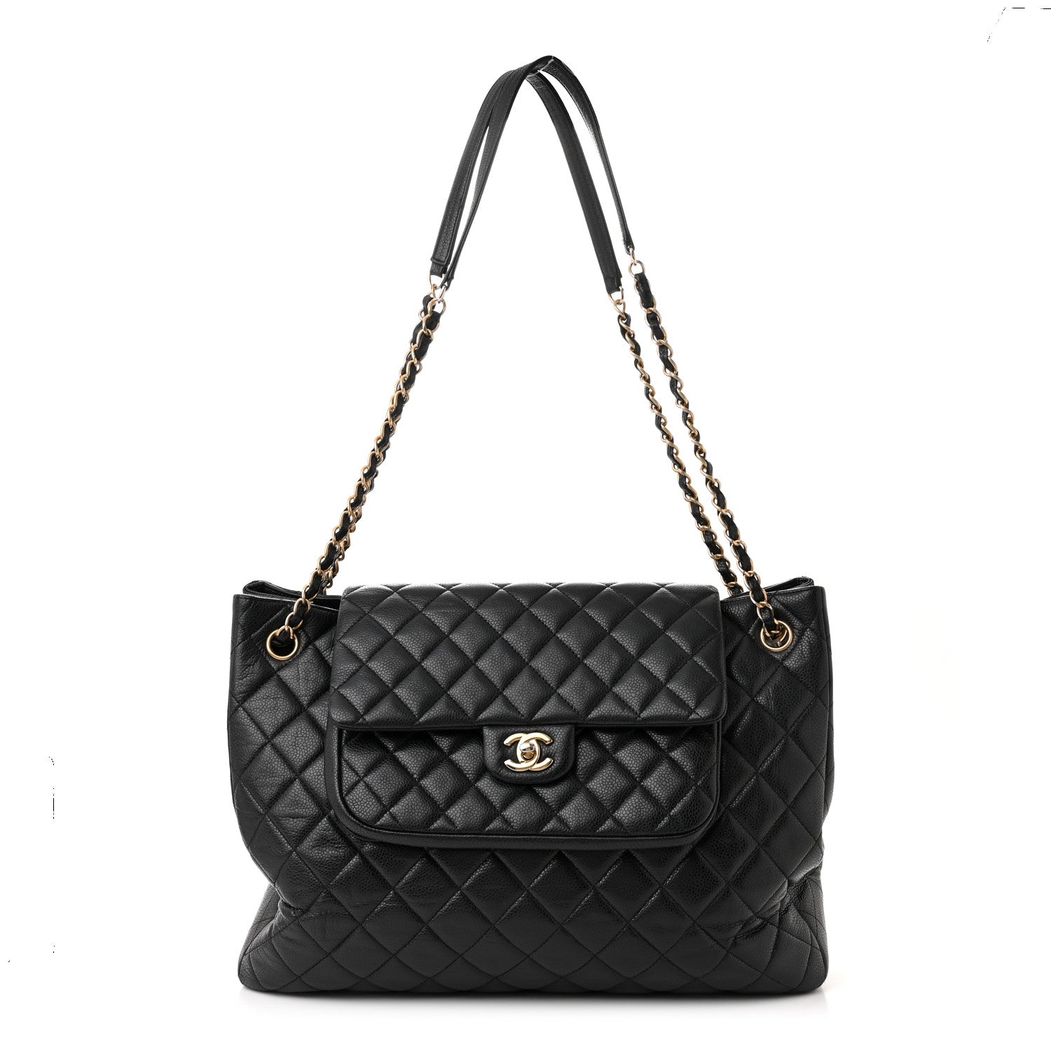Chanel Caviar Quilted Flap Tote Black 1 of 10