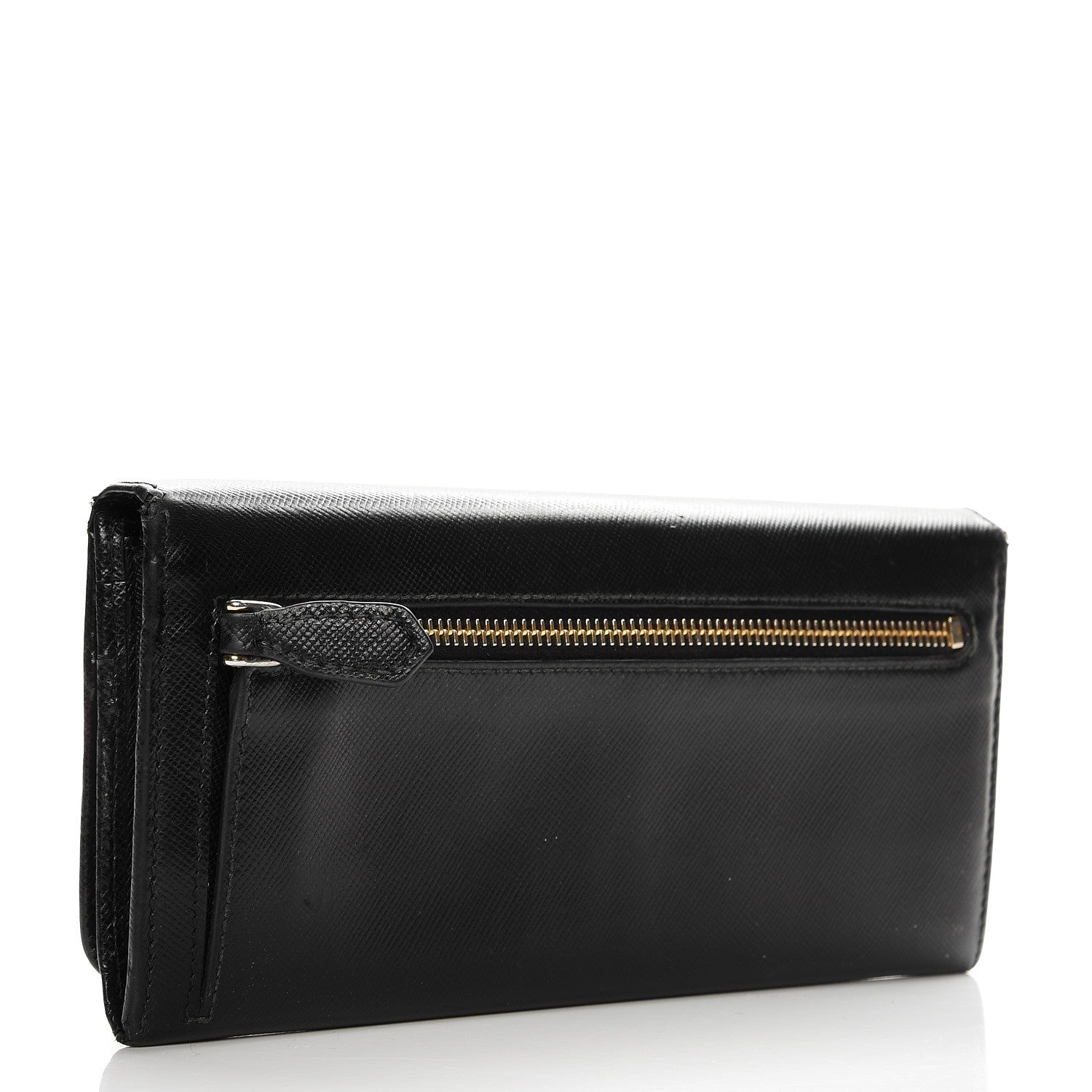 Prada Saffiano Continental Flap Wallet Nero Black 3 of 12