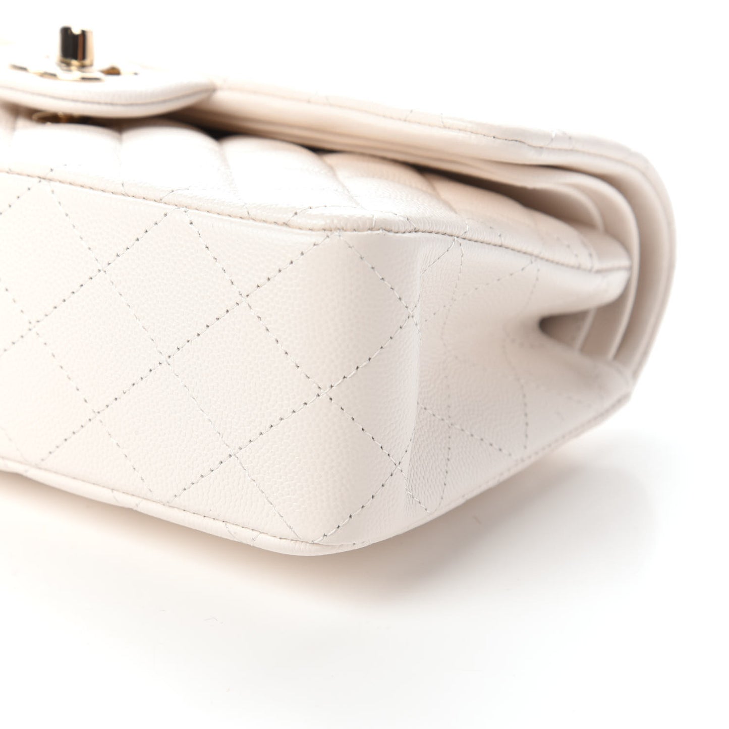 Caviar Quilted Small Double Flap White