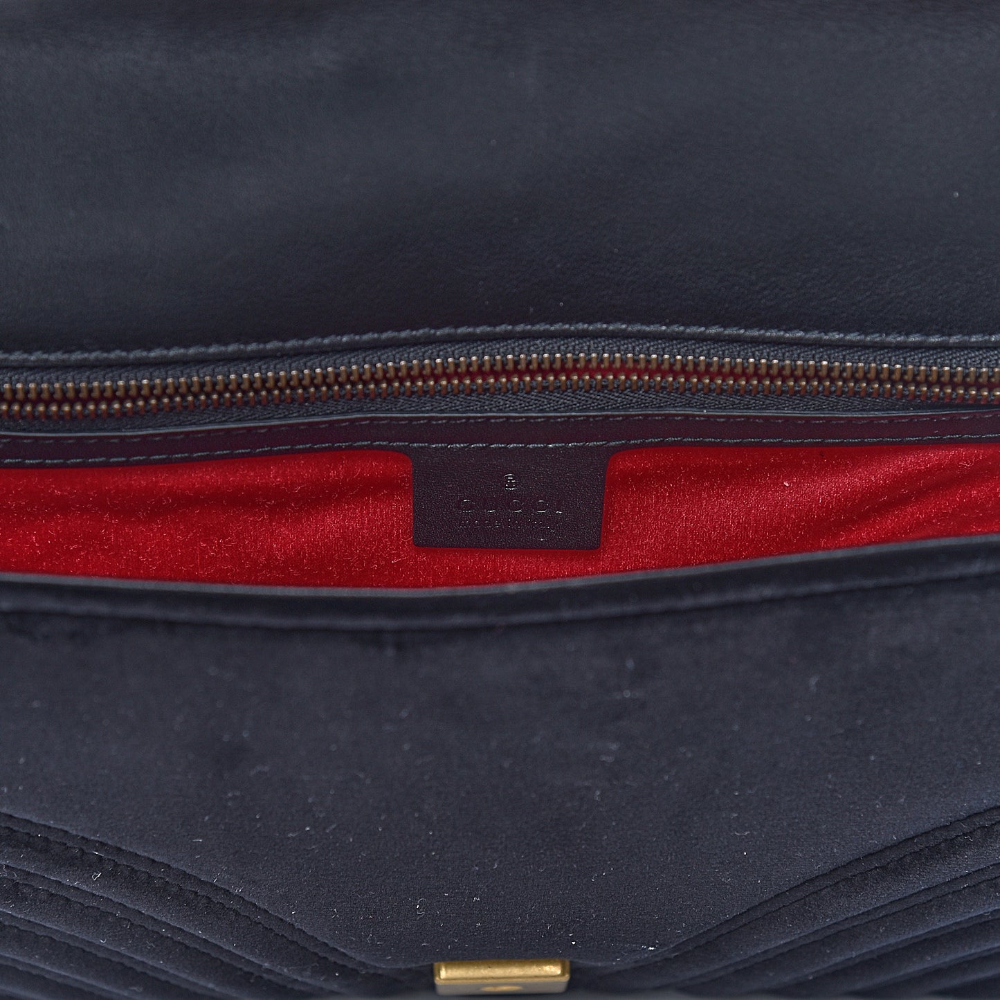 Velvet Matelasse Medium GG Marmont Shoulder Bag Black
