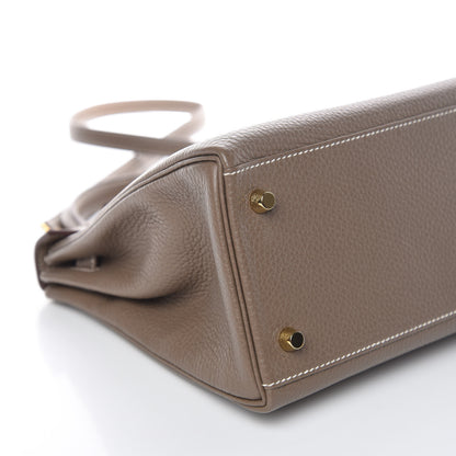 Hermes Taurillon Clemence Kelly Retourne 28 Etoupe 34 of 38