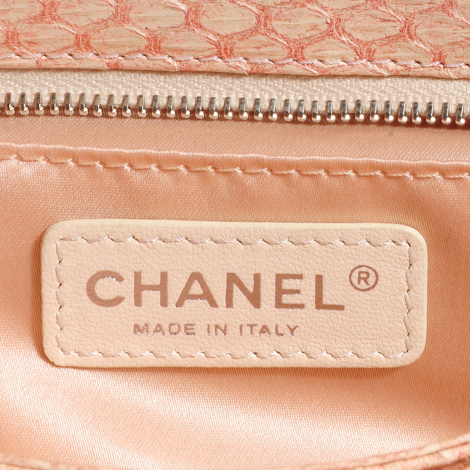Chanel Snakeskin Clam's Pocket Medium Flap Light Pink 7 of 8