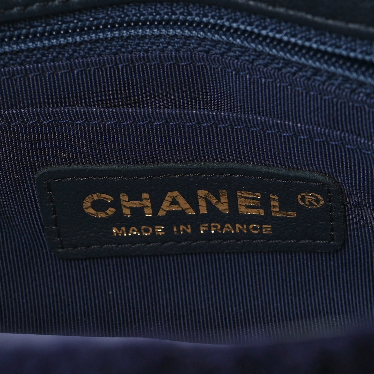 Cable Knit Small Flap Navy Blue
