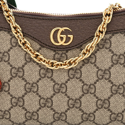 Gucci GG Supreme Monogram Textured Dollar Calfskin Web Small Ophidia GG Handbag Beige Ebony New Acero 8 of 9