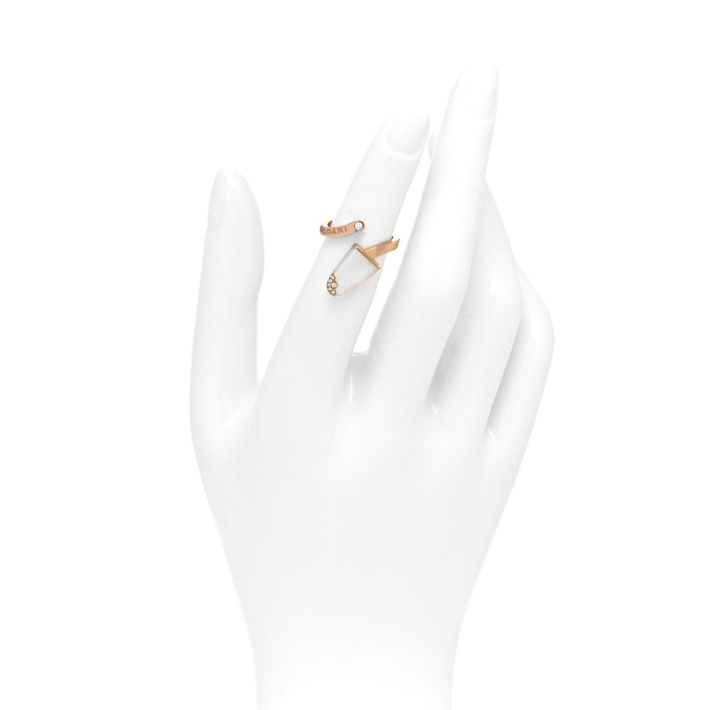 18K Rose Gold Diamond Mother of Pearl Gelati Ring 48 4.5