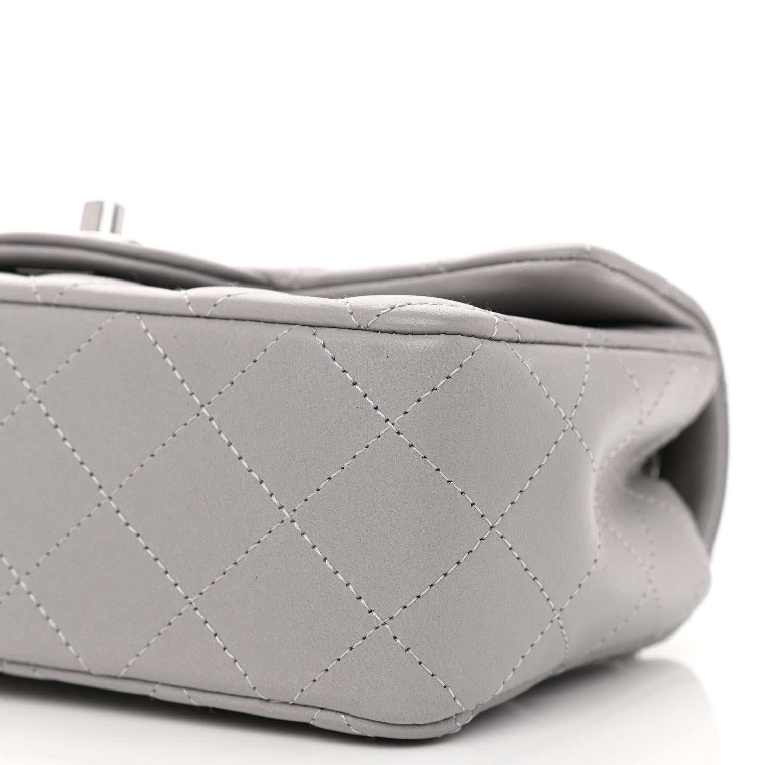 Chanel Lambskin Quilted Mini Rectangular Flap Grey 10 of 11