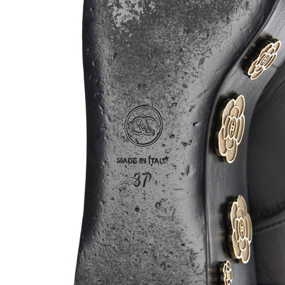 Chanel Crumpled Calfskin Lace Up Platform Oxfords 37 Black 7 of 22