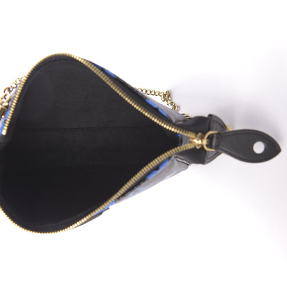 Louis Vuitton Colored Monogram Mini Pochette Accessories Blue Black 4 of 10
