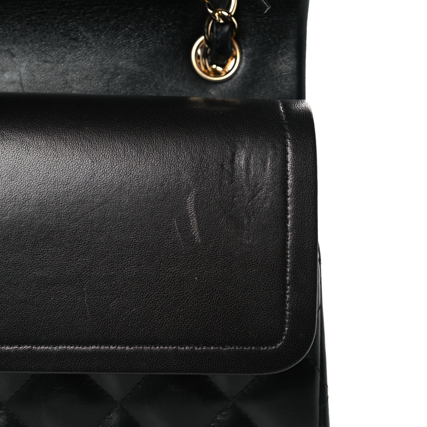 Chanel Lambskin Quilted Jumbo Double Flap Black 12 of 13