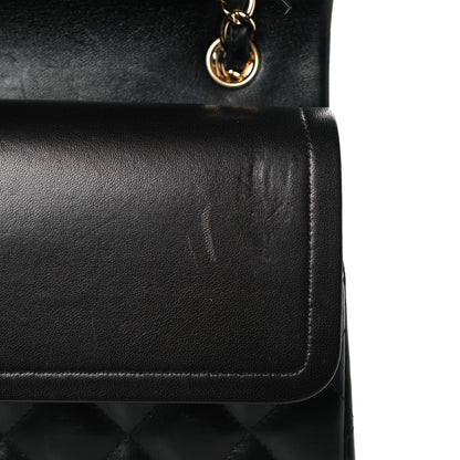 Chanel Lambskin Quilted Jumbo Double Flap Black 12 of 13