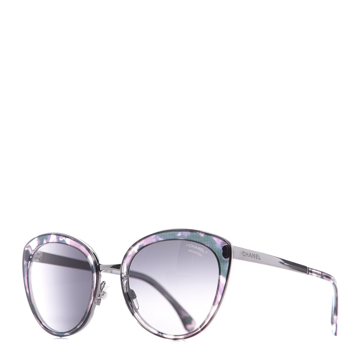 Polarized Metal Cat Eye Sunglasses 4208 Silver