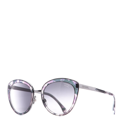 Chanel Polarized Metal Cat Eye Sunglasses 4208 Silver 1 of 8