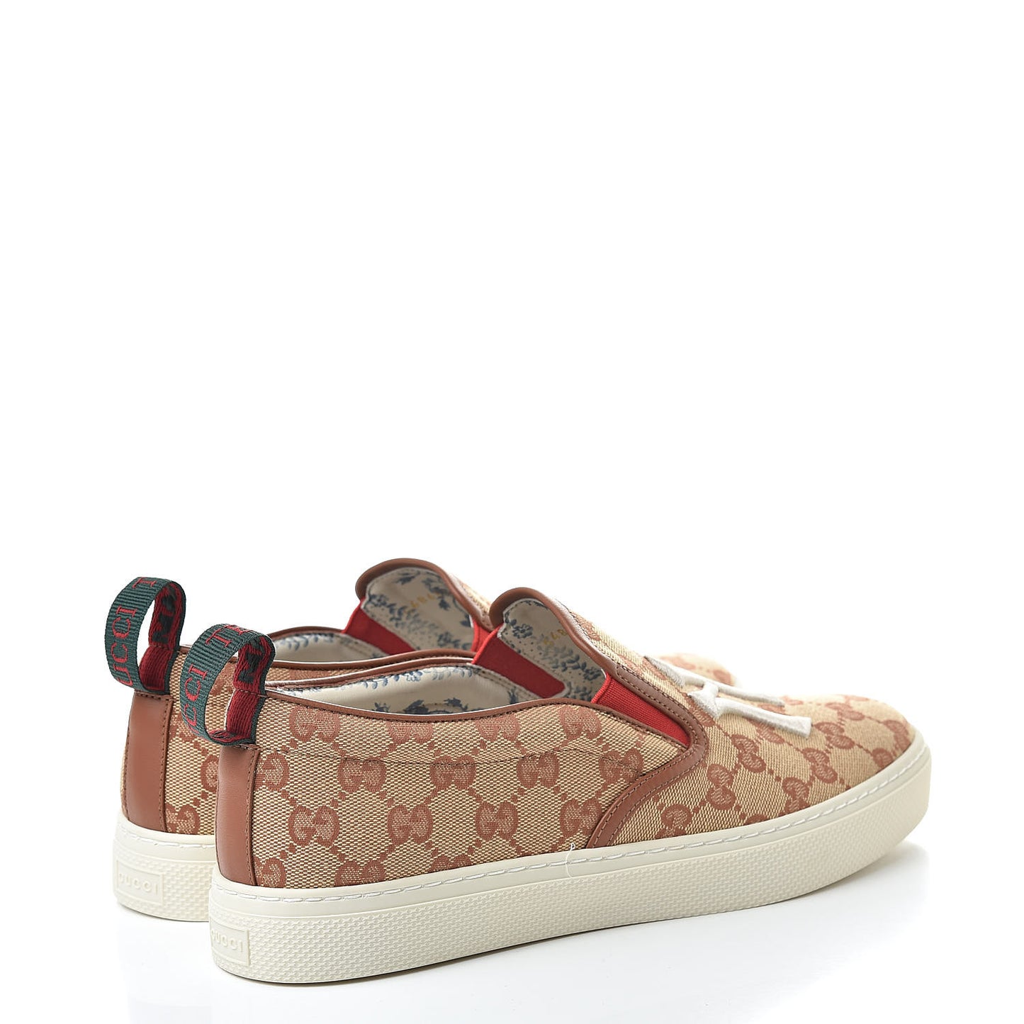 X MLB GG Monogram NY Yankees Embroidered Mens Slip On Sneakers 8 Beige Ruggine Rust