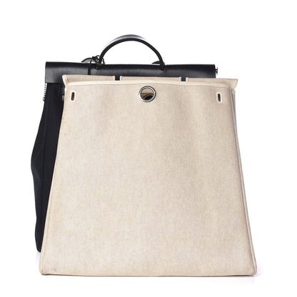 Hermes Toile Vache Calfskin Herbag 40 GM Bleu Marine 11 of 11
