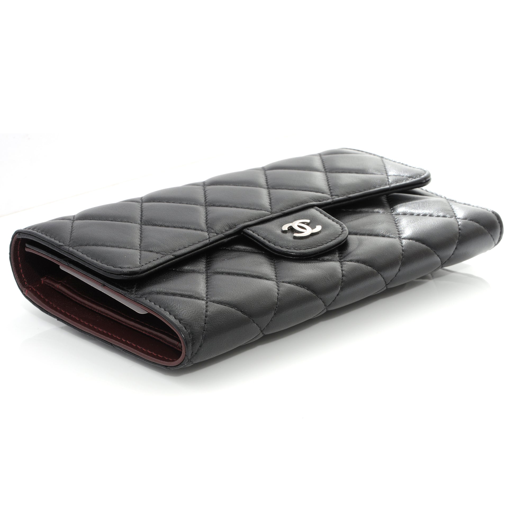 Chanel Lambskin Quilted Large Flap Wallet Black 3 of 8