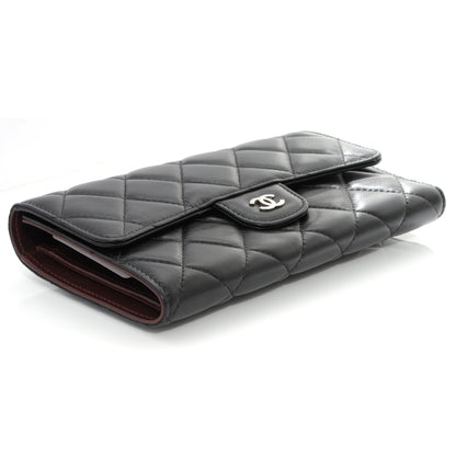 Chanel Lambskin Quilted Large Flap Wallet Black 3 of 8
