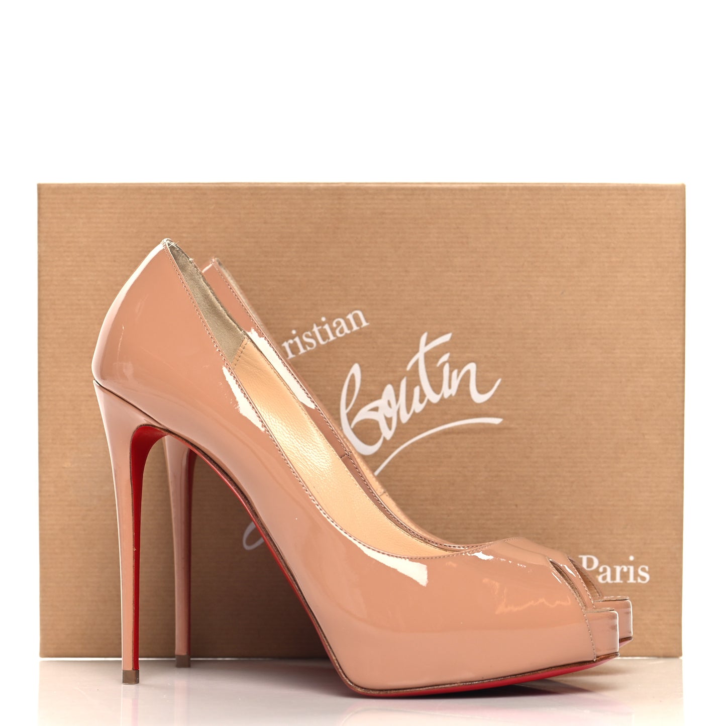 Patent New Very Prive 120 Pumps 37.5 Nude
