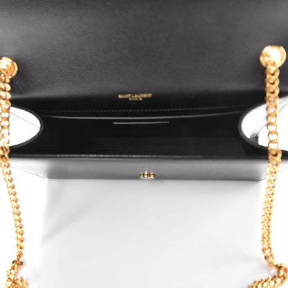 Saint Laurent Grain De Poudre Medium Classic Monogram Kate Satchel Black 7 of 7