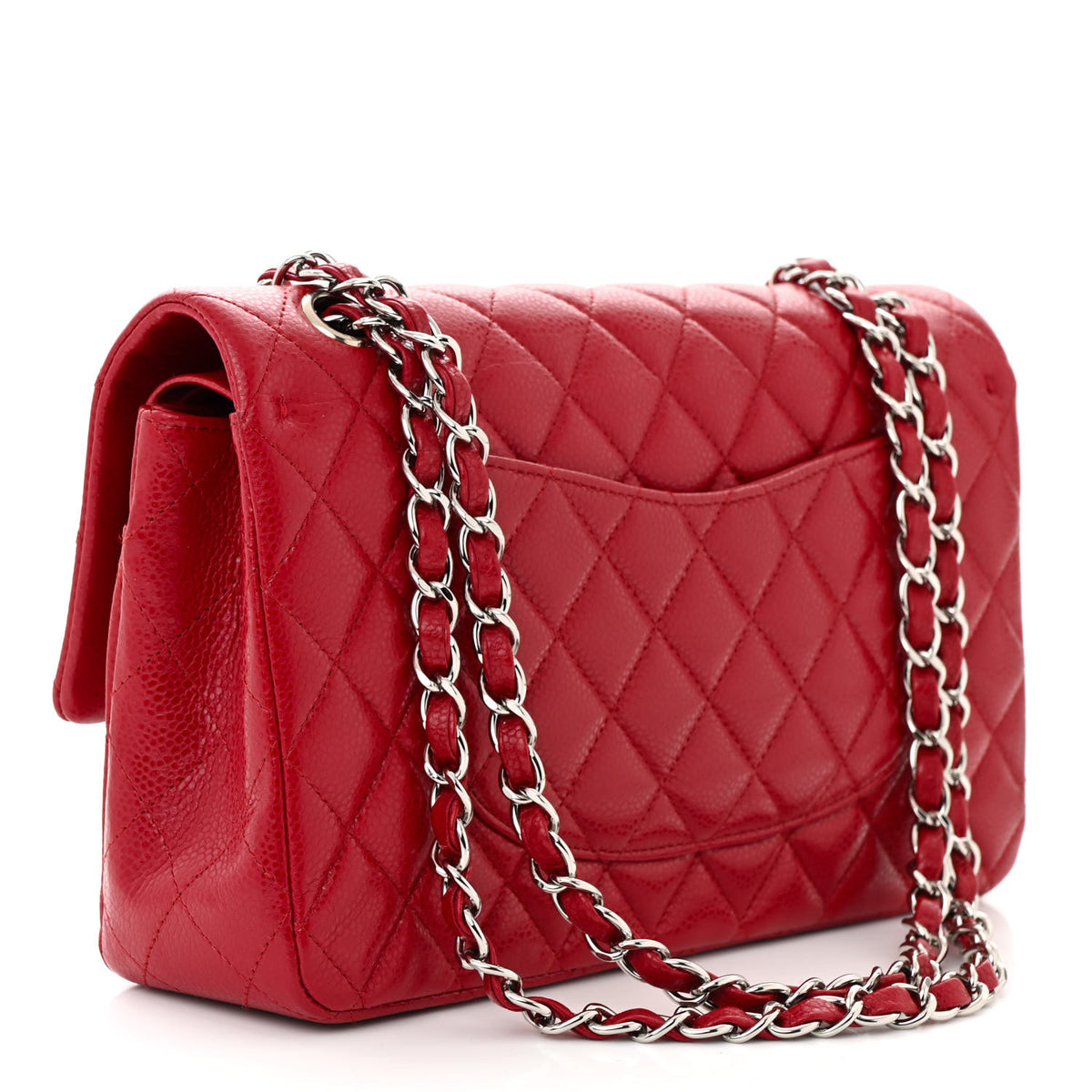 Chanel Caviar Quilted Medium Double Flap Red 3 of 11