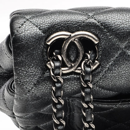 Chanel Metallic Calfskin Quilted Medium Medallion Flap Dark Silver 7 of 10