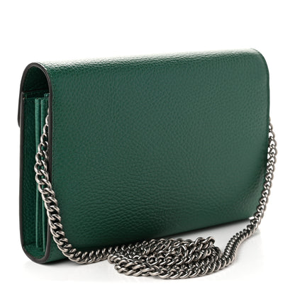 Gucci Calfskin Mini Dionysus Chain Wallet Emerald 3 of 11