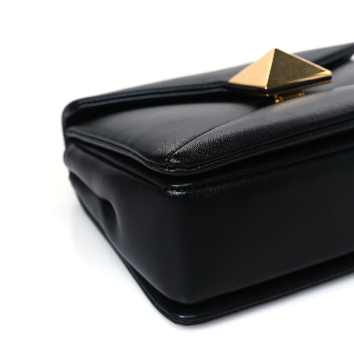 Nappa One Stud Chain Clutch Black