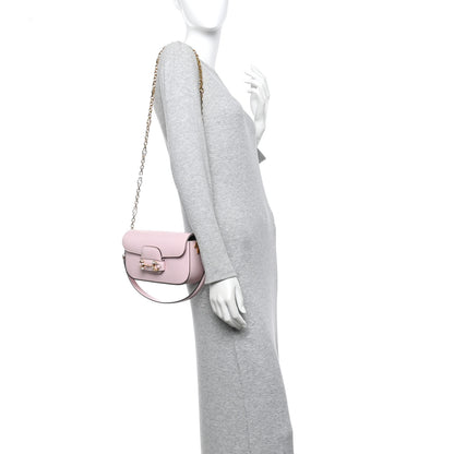 Gucci Azalea Calfskin Crystal Small Horsebit 1955 Chain Shoulder Bag Pink 2 of 12