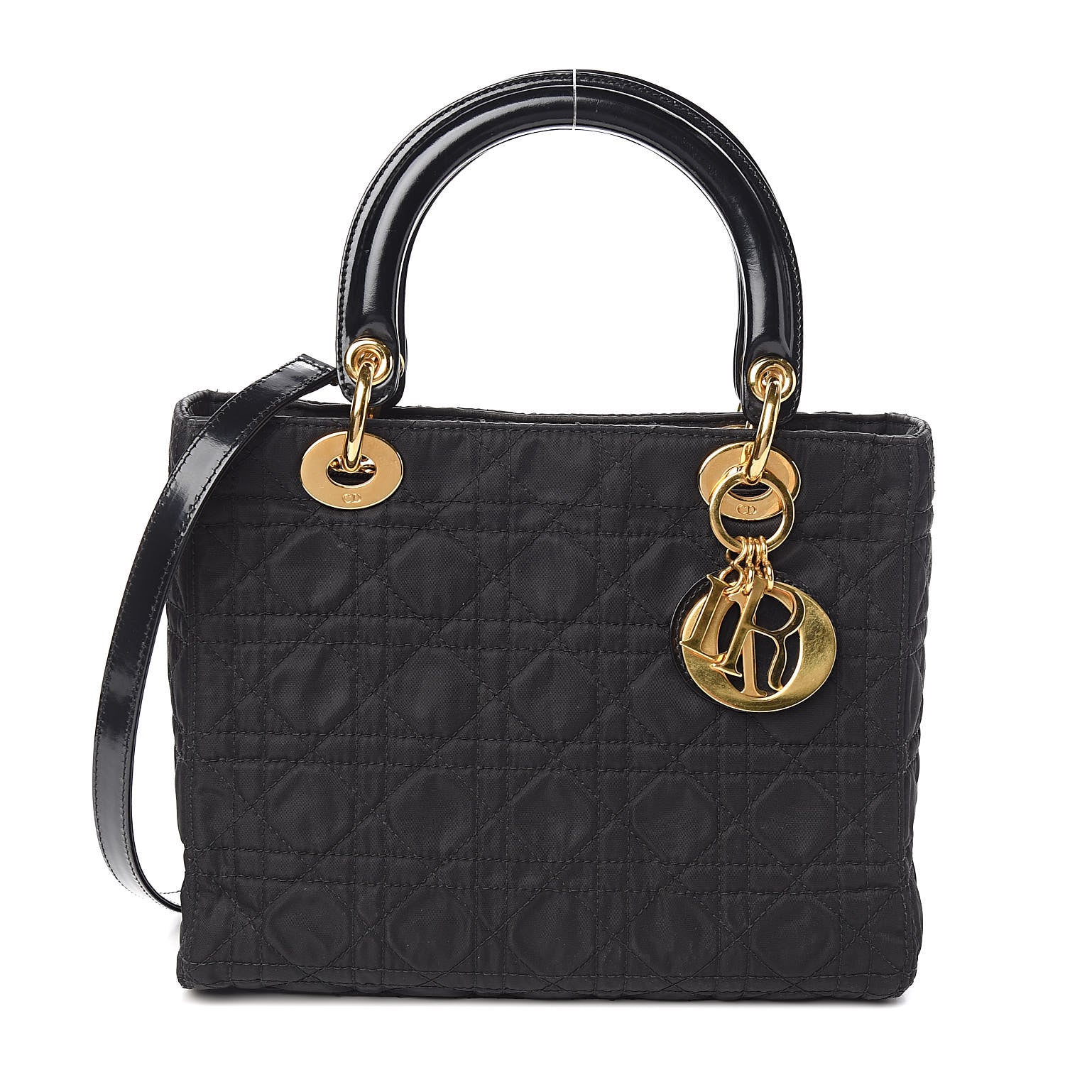 Christian Dior Nylon Cannage Medium Lady Dior Black 1 of 13