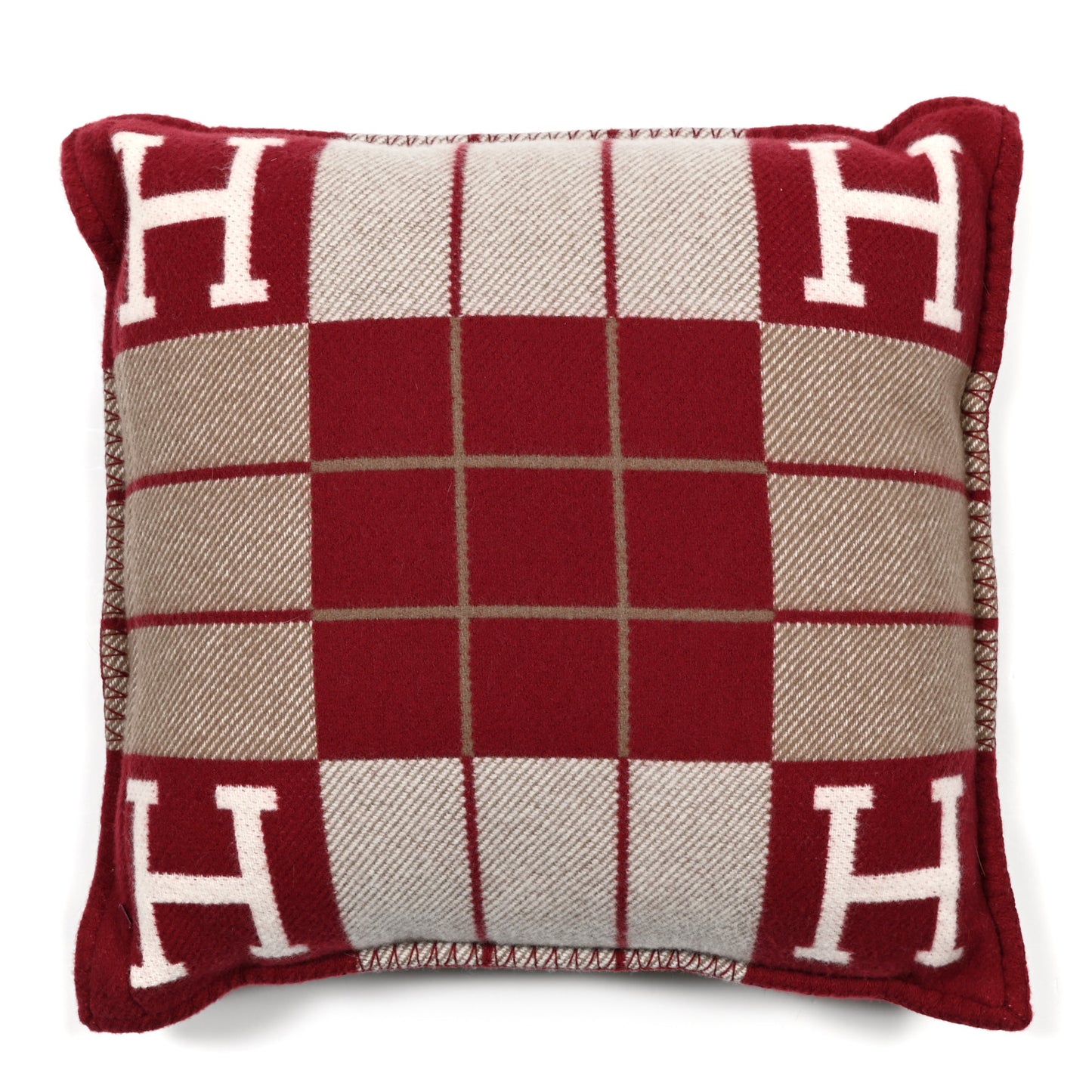 Wool Cashmere Avalon III Pillow PM Ecru Rouge