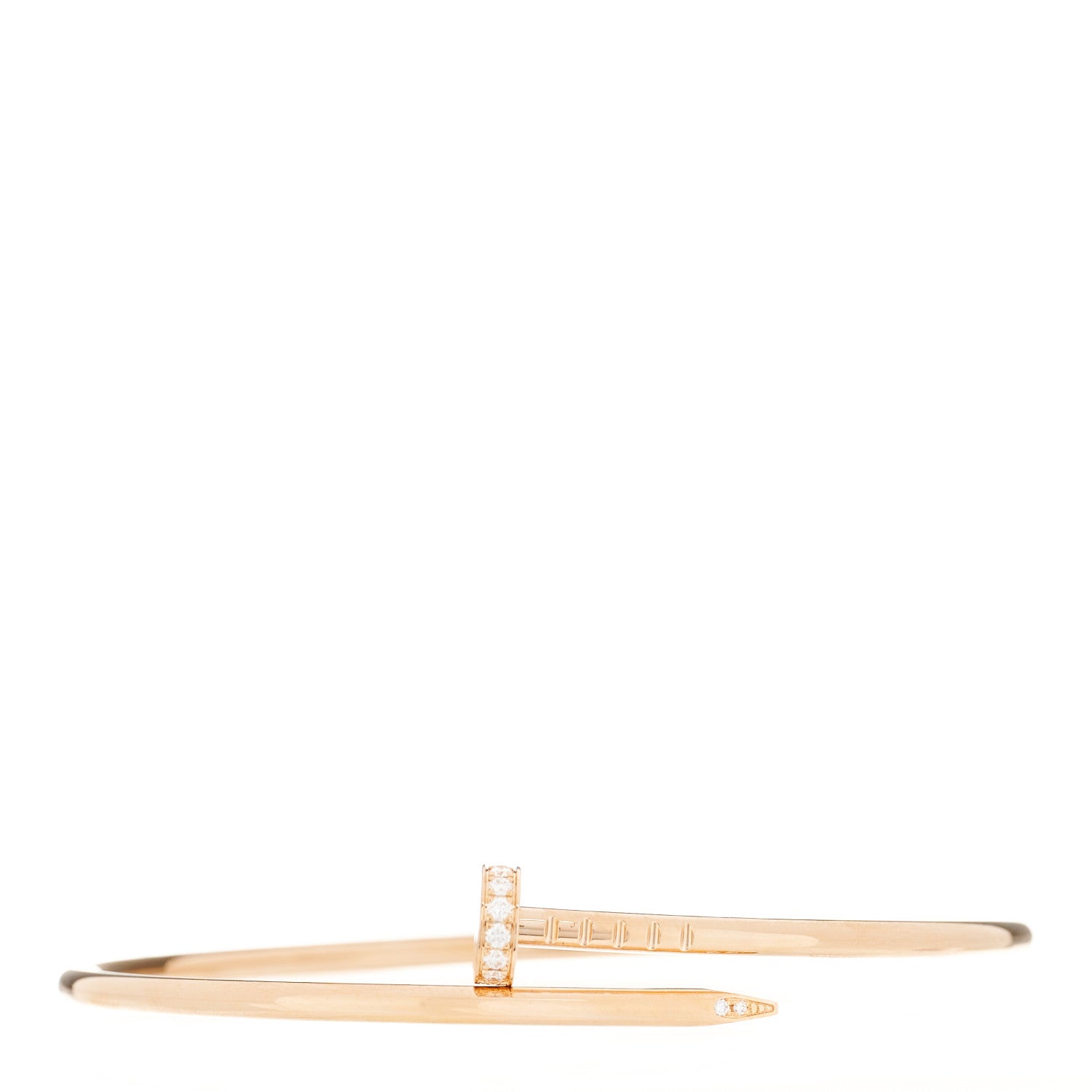 Cartier 18K Pink Gold Diamond Small Juste Un Clou Bracelet 17 1 of 4