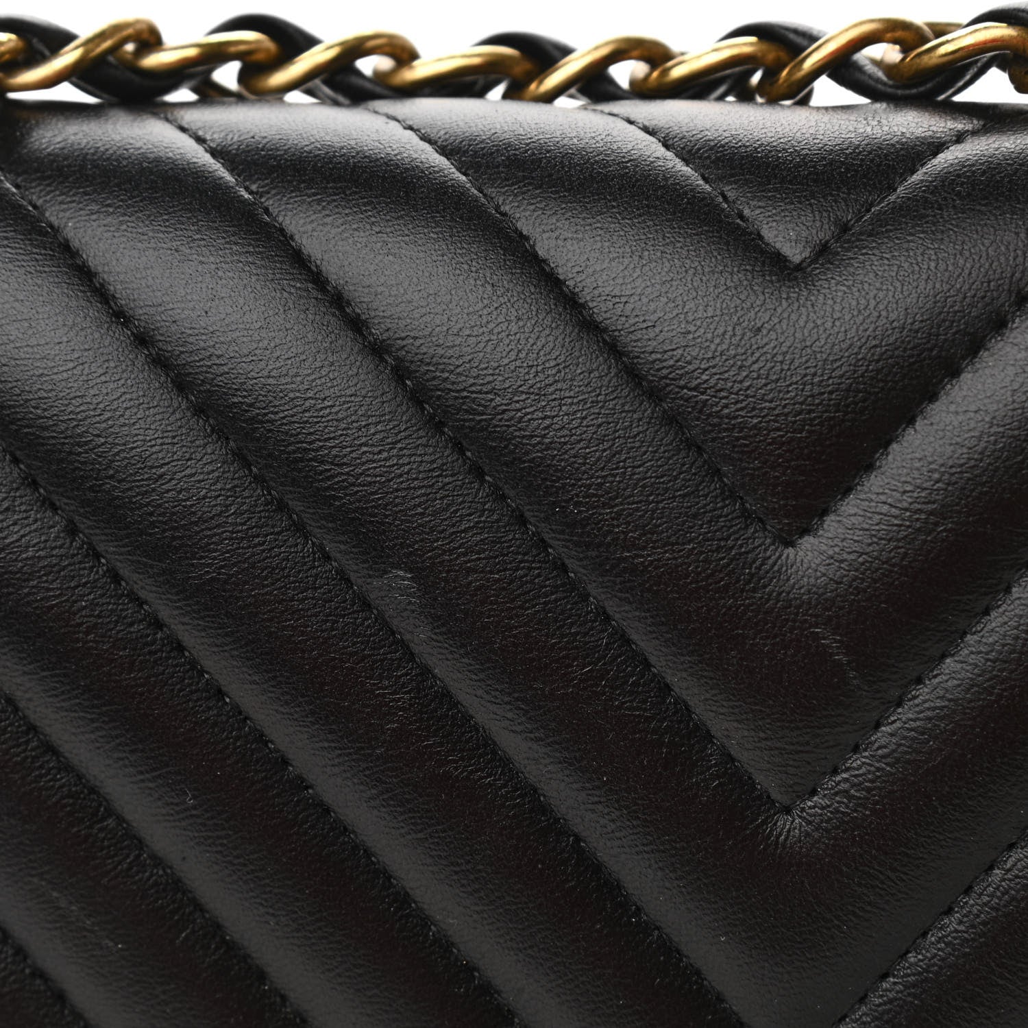 Chanel Lambskin Chevron Quilted Jumbo Double Flap Black 10 of 12