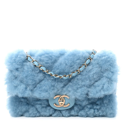 Chanel Shearling Lambskin Quilted Flap Blue 1 of 9