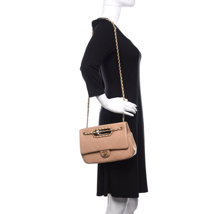 Chanel Lambskin A Real Catch Flap Bag Beige 2 of 11