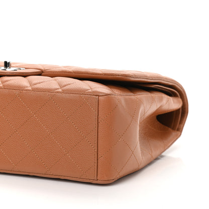 Chanel Caviar Quilted Maxi Double Flap Light Brown 9 of 9