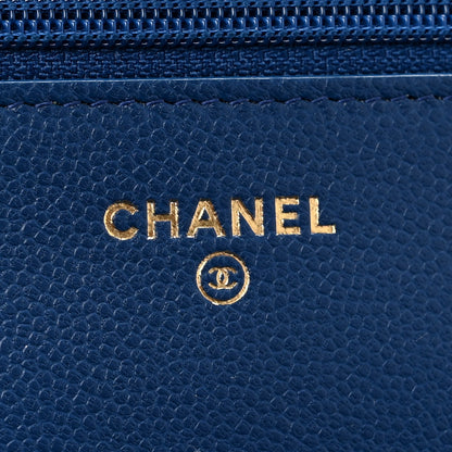 Chanel Caviar Quilted Boy Wallet On Chain WOC Dark Blue 6 of 15