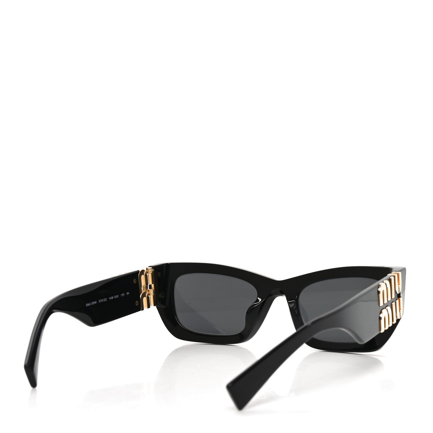 Miu Miu Acetate Rectangle Sunglasses SMU 09W Black 4 of 7