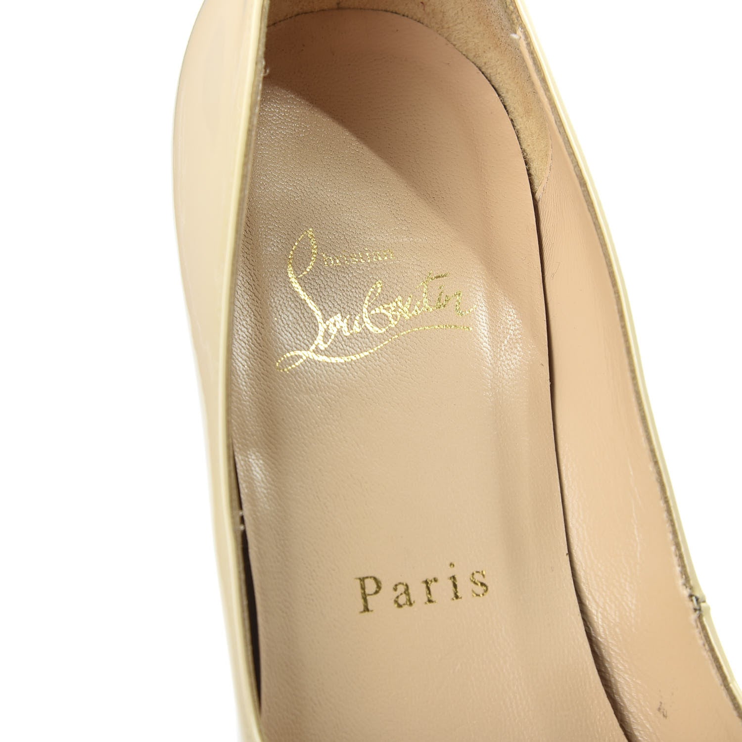 Christian Louboutin Patent Hyper Prive 120 Pumps 37 Bone 7 of 9
