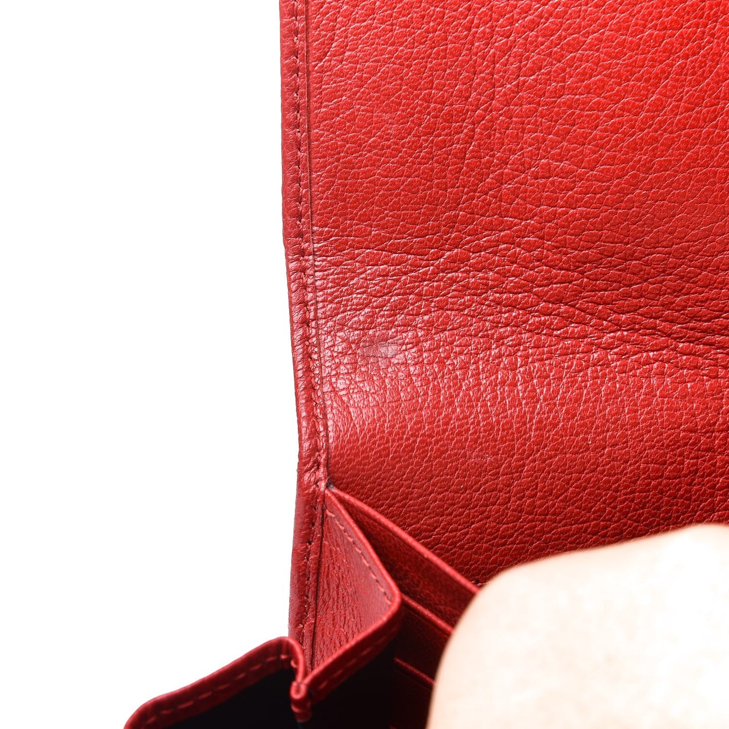 Agneau Classic Hardware Money Wallet Red