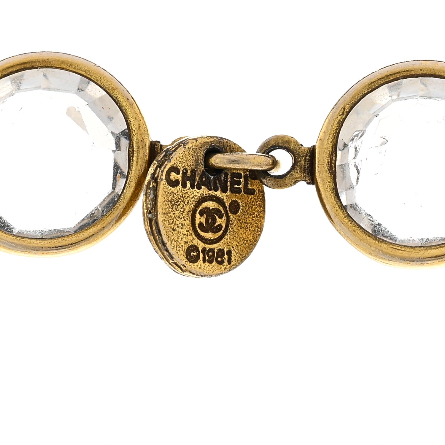 Chanel Swarovski Crystal Chicklet Sautoir Necklace Gold 5 of 5