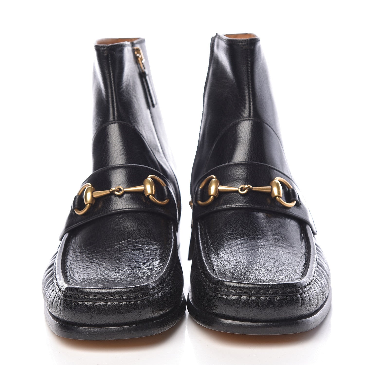 Gucci Quentin Goatskin Mens Horsebit Ankle Boots 7 Black 2 of 10