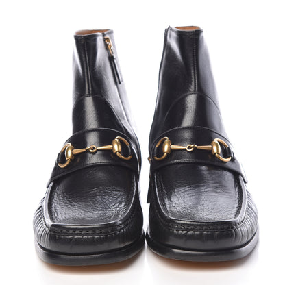 Gucci Quentin Goatskin Mens Horsebit Ankle Boots 7 Black 2 of 10