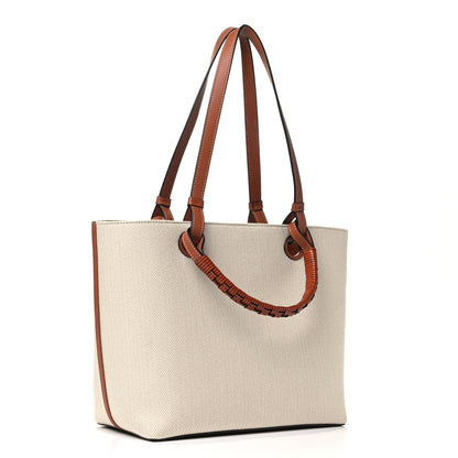 Loewe Canvas Calfskin Small Anagram Tote Ecru Tan 2 of 4