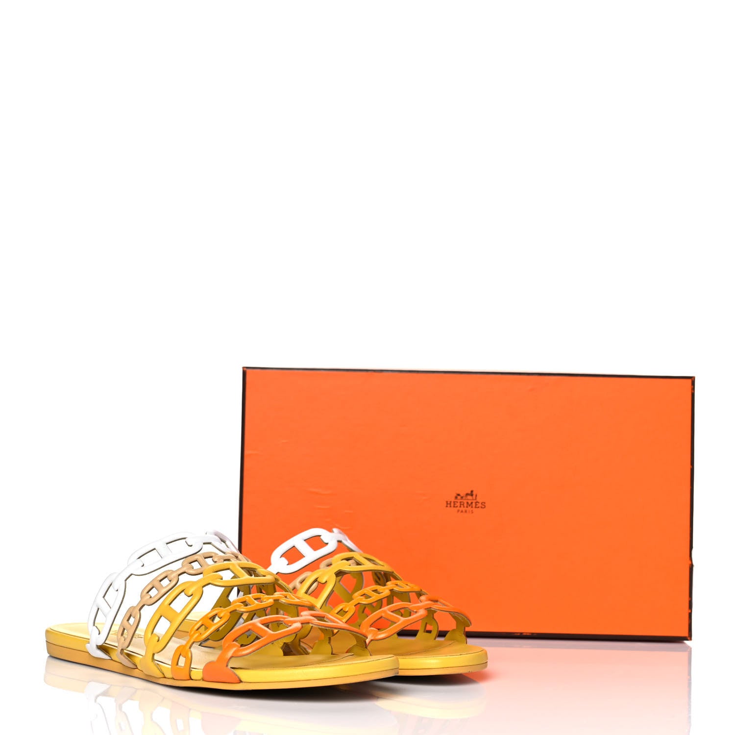 Hermes Nappa Thalassa Sandals 36.5 Jaune Citrone 9 of 9