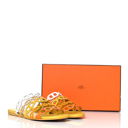 Hermes Nappa Thalassa Sandals 36.5 Jaune Citrone 9 of 9