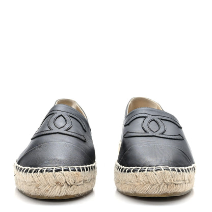 Chanel Lambskin CC Espadrilles 39 Black 2 of 8