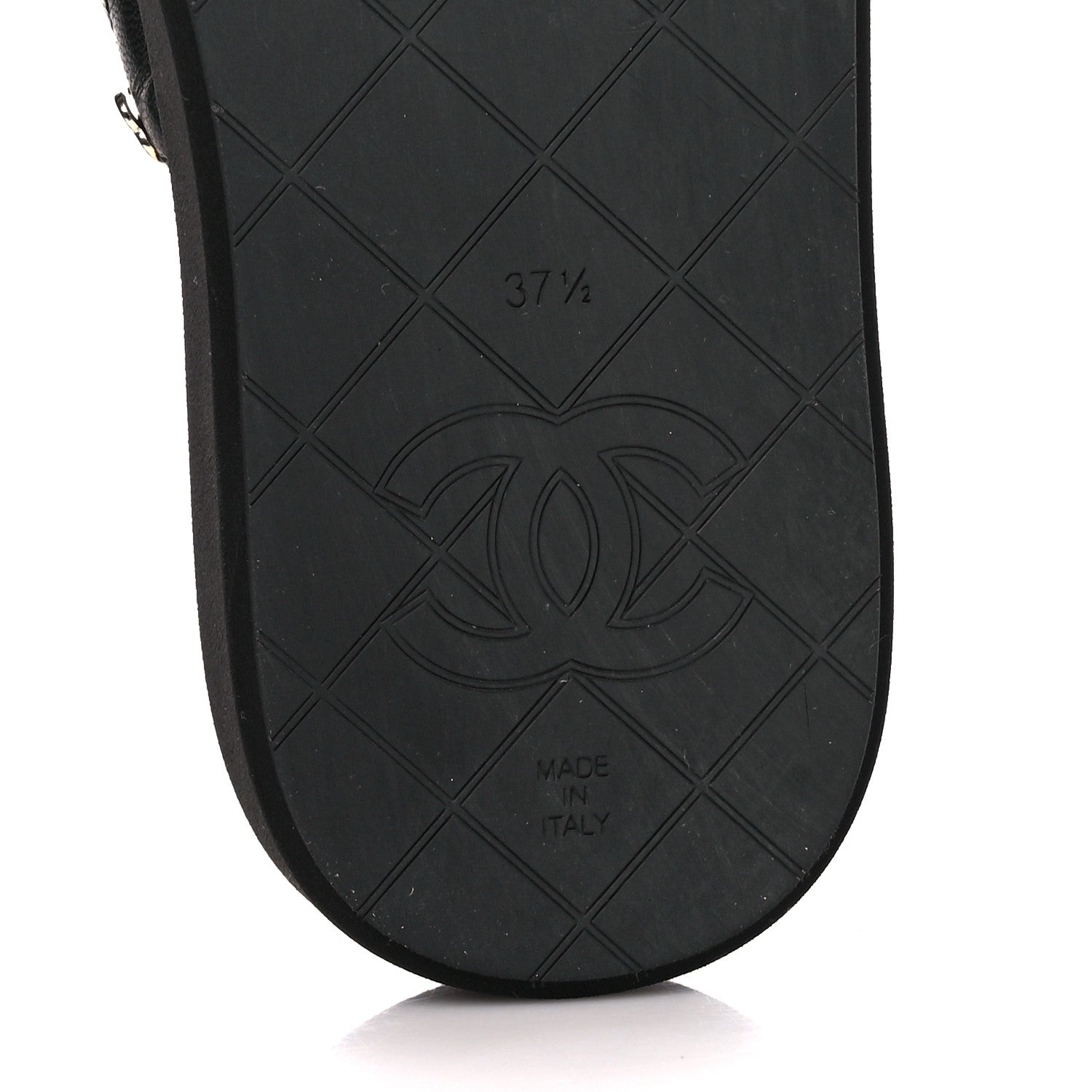 Chanel Lambskin Quilted Padded Charms Thong Sandals 37.5 Black 6 of 8