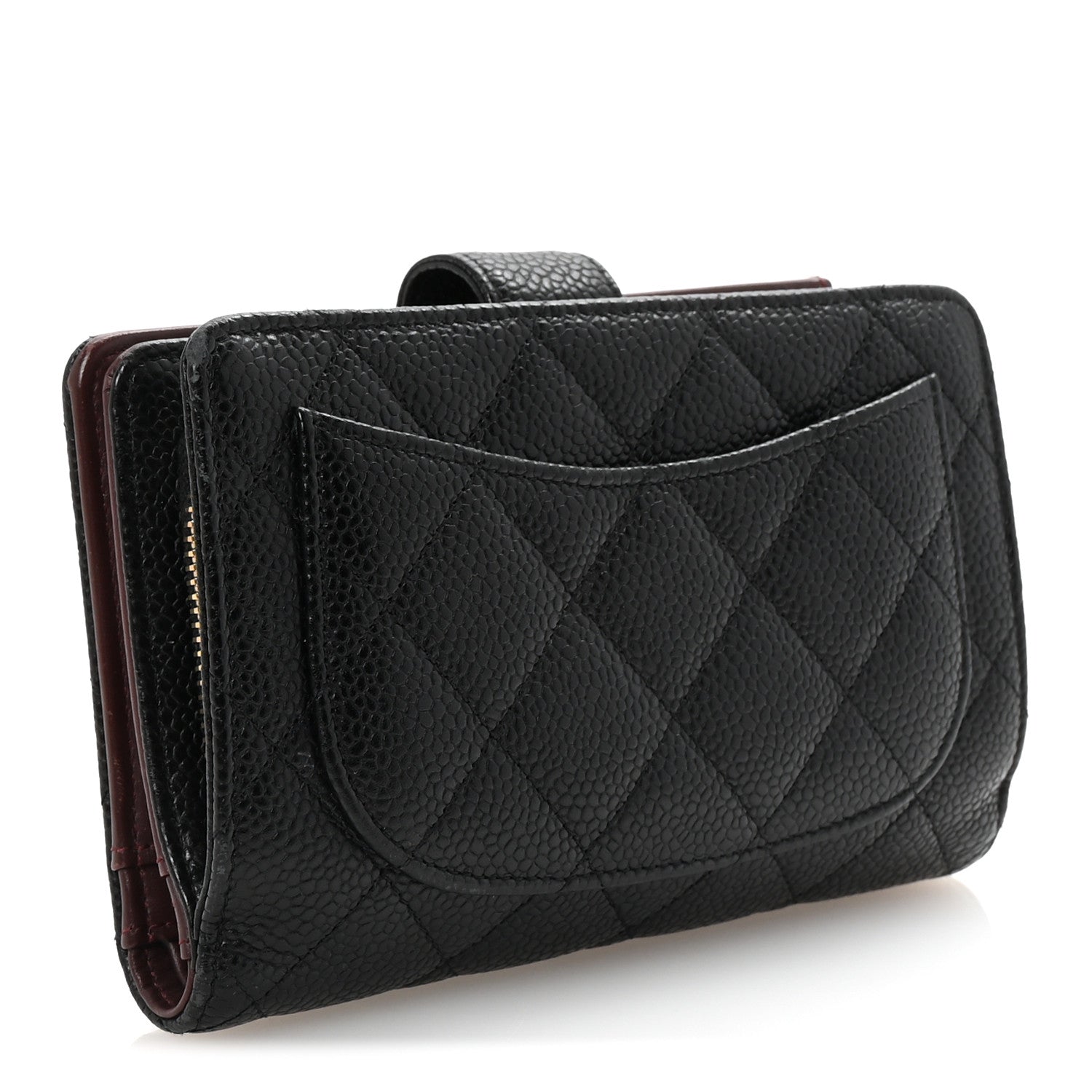 Chanel Caviar Quilted Zipped Pocket Wallet Black 3 of 8